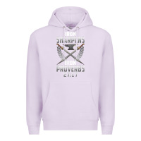 Lilac iron sharpens iron quote proverbs 2717 christian cool gift t shirt Premium Hoodie - linhVisuals