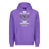 Purple iron sharpens iron quote proverbs 2717 christian cool gift t shirt Premium Hoodie - linhVisuals