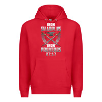 Red iron sharpens iron quote proverbs 2717 christian cool gift t shirt Premium Hoodie - linhVisuals