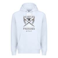 White iron sharpens iron quote proverbs 2717 christian cool gift t shirt Premium Hoodie - linhVisuals