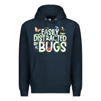 Navy funny bug tshirt, insect lover shirt, bug collector t shirt Premium Hoodie - linhVisuals