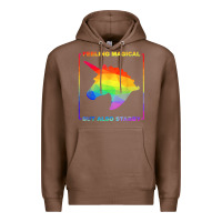 Chestnut feeling magical but also stabby unicorn rainbow t shirt Premium Hoodie - linhVisuals