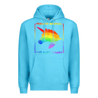 Ocean Blue feeling magical but also stabby unicorn rainbow t shirt Premium Hoodie - linhVisuals
