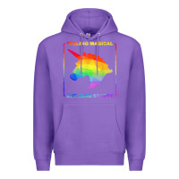 Purple feeling magical but also stabby unicorn rainbow t shirt Premium Hoodie - linhVisuals