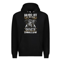Black mens hands off of my rod bass fishing fisherman t shirt Premium Hoodie - linhVisuals