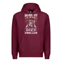 Burgundy mens hands off of my rod bass fishing fisherman t shirt Premium Hoodie - linhVisuals