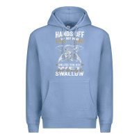 Colony Blue mens hands off of my rod bass fishing fisherman t shirt Premium Hoodie - linhVisuals