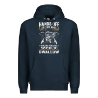 Navy mens hands off of my rod bass fishing fisherman t shirt Premium Hoodie - linhVisuals