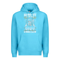 Ocean Blue mens hands off of my rod bass fishing fisherman t shirt Premium Hoodie - linhVisuals