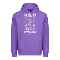 Purple mens hands off of my rod bass fishing fisherman t shirt Premium Hoodie - linhVisuals