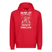 Red mens hands off of my rod bass fishing fisherman t shirt Premium Hoodie - linhVisuals