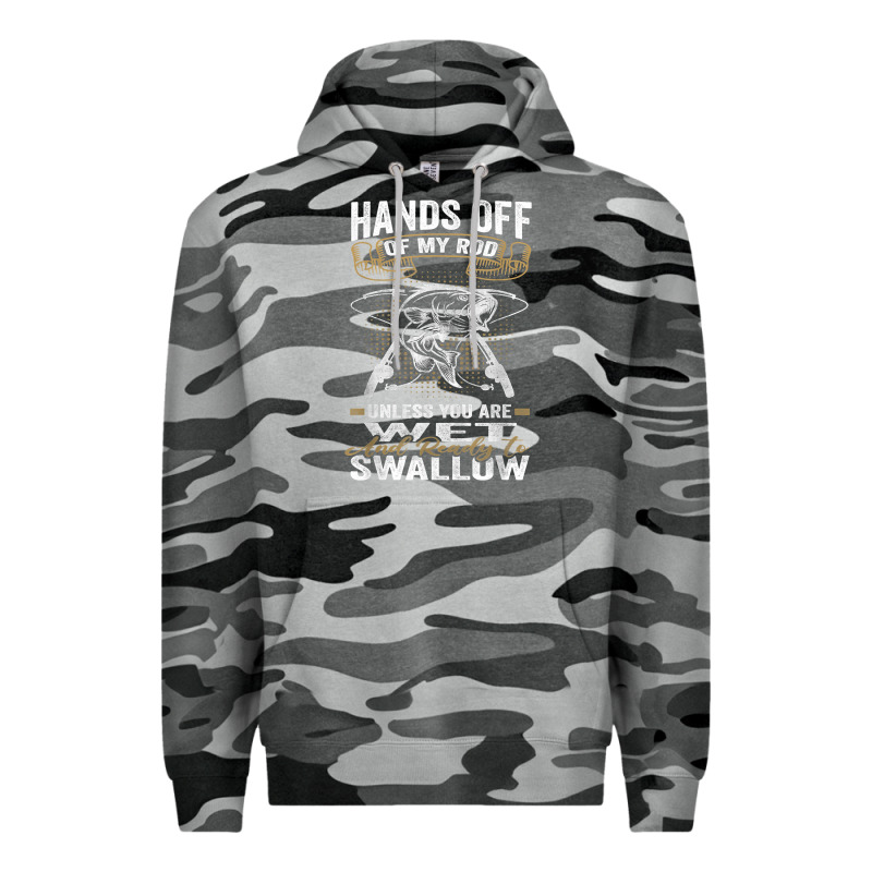Mens Hands Off Of My Rod Bass Fishing Fisherman T Shirt Premium Hoodie by linhVisuals | Teevron