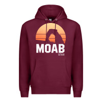 Burgundy moab utah arches national park vintage retro outdoor hiking pullover h Premium Hoodie - linhVisuals