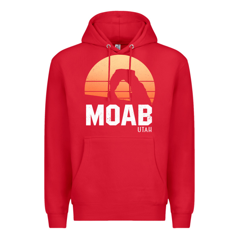Moab Utah Arches National Park Vintage Retro Outdoor Hiking Pullover H Premium Hoodie by linhVisuals | Teevron