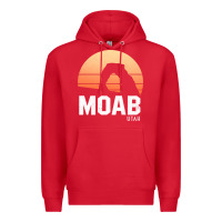 Red moab utah arches national park vintage retro outdoor hiking pullover h Premium Hoodie - linhVisuals