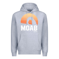 Heather Grey moab utah arches national park vintage retro outdoor hiking pullover h Premium Hoodie - linhVisuals