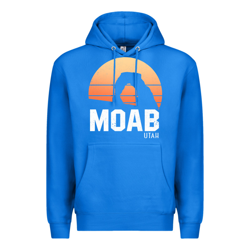 Moab Utah Arches National Park Vintage Retro Outdoor Hiking Pullover H Premium Hoodie by linhVisuals | Teevron