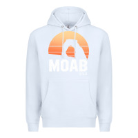White moab utah arches national park vintage retro outdoor hiking pullover h Premium Hoodie - linhVisuals