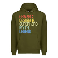 Army Green funny graphic designer t shirt Premium Hoodie - linhVisuals