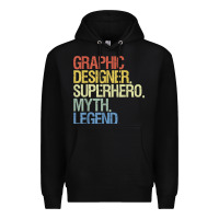 Black funny graphic designer t shirt Premium Hoodie - linhVisuals