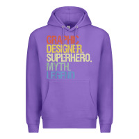 Purple funny graphic designer t shirt Premium Hoodie - linhVisuals