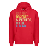 Red funny graphic designer t shirt Premium Hoodie - linhVisuals