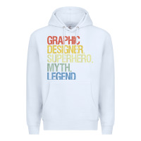 White funny graphic designer t shirt Premium Hoodie - linhVisuals