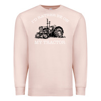 Pale Pink I'D Rather Be On My Tractor Premium Sweatshirt - Bettercallsaul