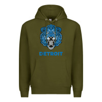 Army Green funny vintage lion face head detroit gifts tank top Premium Hoodie - linhVisuals