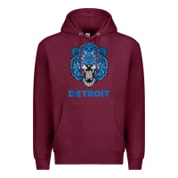 Burgundy funny vintage lion face head detroit gifts tank top Premium Hoodie - linhVisuals