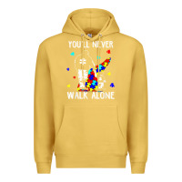 Antique Gold autism dad you will never walk alone support autism son t shirt Premium Hoodie - linhVisuals