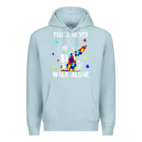 Blue Mist autism dad you will never walk alone support autism son t shirt Premium Hoodie - linhVisuals