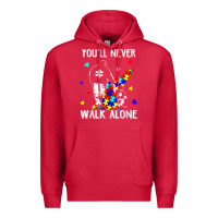 Cardinal autism dad you will never walk alone support autism son t shirt Premium Hoodie - linhVisuals