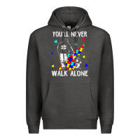 Autism Dad You Will Never Walk Alone Support Autism Son T Shirt Premium Hoodie | Teevron