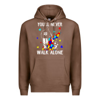 Chestnut autism dad you will never walk alone support autism son t shirt Premium Hoodie - linhVisuals