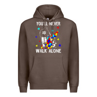 Coffee autism dad you will never walk alone support autism son t shirt Premium Hoodie - linhVisuals