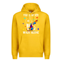 Lemon autism dad you will never walk alone support autism son t shirt Premium Hoodie - linhVisuals