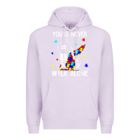 Lilac autism dad you will never walk alone support autism son t shirt Premium Hoodie - linhVisuals