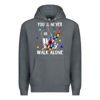 Rock autism dad you will never walk alone support autism son t shirt Premium Hoodie - linhVisuals