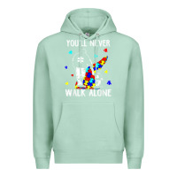 Seafoam autism dad you will never walk alone support autism son t shirt Premium Hoodie - linhVisuals