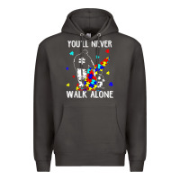 Smoke autism dad you will never walk alone support autism son t shirt Premium Hoodie - linhVisuals