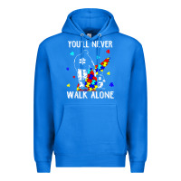 True Royal autism dad you will never walk alone support autism son t shirt Premium Hoodie - linhVisuals