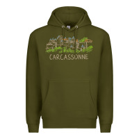 Army Green carcassonne france unique hand drawn art gift men women t shirt Premium Hoodie - linhVisuals