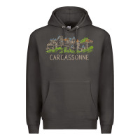 Smoke carcassonne france unique hand drawn art gift men women t shirt Premium Hoodie - linhVisuals