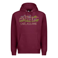 Burgundy carcassonne france unique hand drawn art gift men women t shirt Premium Hoodie - linhVisuals