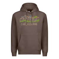 Coffee carcassonne france unique hand drawn art gift men women t shirt Premium Hoodie - linhVisuals