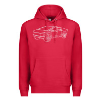 Cardinal cybertrucks line art pocket futuristic ev truck cyber design t shirt Premium Hoodie - linhVisuals