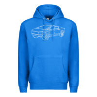 True Royal cybertrucks line art pocket futuristic ev truck cyber design t shirt Premium Hoodie - linhVisuals