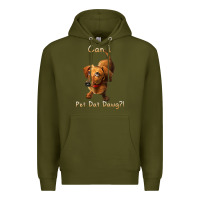 Army Green can i pet dat dawg funny dog dachshund lover doxie gift t shirt Premium Hoodie - linhVisuals