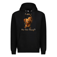 Black can i pet dat dawg funny dog dachshund lover doxie gift t shirt Premium Hoodie - linhVisuals
